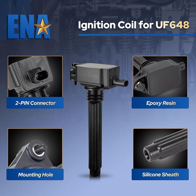 ENA Set of 6 Ignition Coils & Iridium Spark Plugs for UF648 Compatible with Chrysler Dodge Charger Jeep Grand Cherokee Wrangler 200 300 Challenger Journey 3.2L 3.6L V6 Replace for 93175 C894 C1791