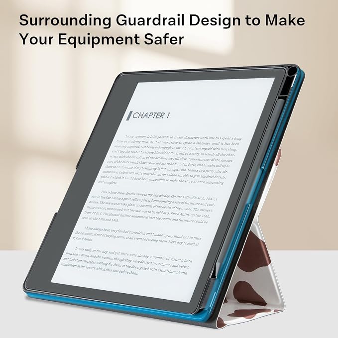 CoBak Stand Case for Kindle Scribe - Premium Folio Leather Cover with Pen Holder, Auto Sleep/Wake - Compatible with 10.2 Inch Kindle Scribe (2022/2024 Release)