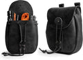 Bushcraft Bag, Portable Safe Pouch for Securely Storing Money, Coins, Bills, Valuables, Full Grain Leather, Handmade (Charcoal Black)