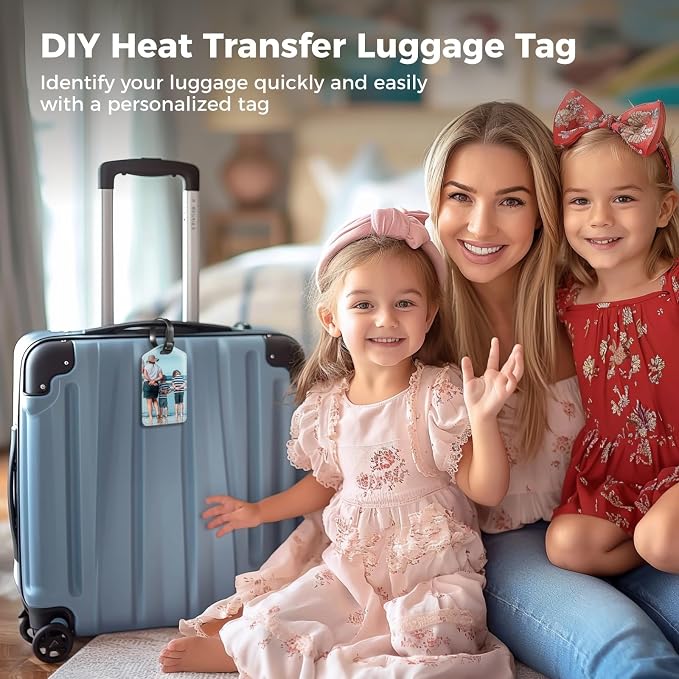 30 PCS Sublimation Luggage Tags for Suitcases, Blank Leather Suitcase Tags with Card Inserts, Heat Transfer Travel Bag Tags with Snap, Leather Sublimation Blank DIY Suitcase Name Tag