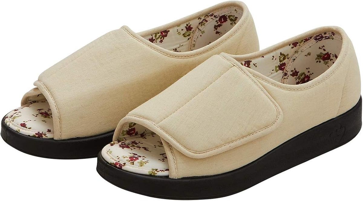 Silverts Women’s Adaptive Clothing Open Toe Shoes, Adjustable Wide Fit Sandals for Elderly, Nursing Home & Assisted Dressing