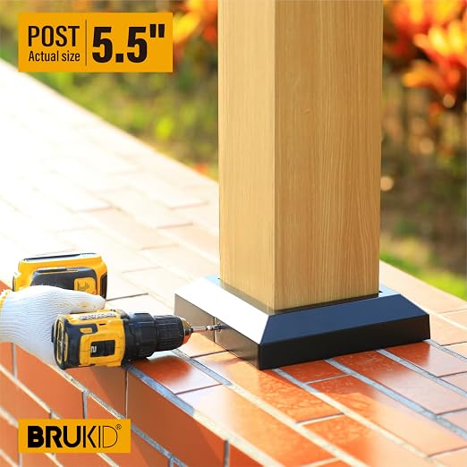 Post Base Cover, Split Type Skirt for Indoor/Outdoor Iron Deck Railing Decorative Covers (1, Post-5.5" Base-8.8")
