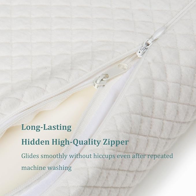 EPABO Contour Memory Foam Pillow Orthopedic Sleeping Pillows, Ergonomic Cervical Pillow for Neck Pain - for Side Sleepers, Back and Stomach Sleepers, Free Pillowcase Included (Firm & Queen)