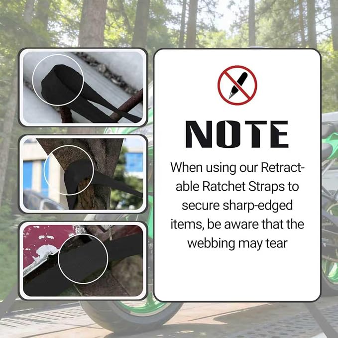 Retractable Ratchet Straps 1" x 13Ft, Heavy Duty Self Retracting Tie Down Straps, 1800lb Break Strength Auto Retract Cargo Straps for Truck, Trailer, Motorcycle, ATV, UTV, (Black, 2 Pack)