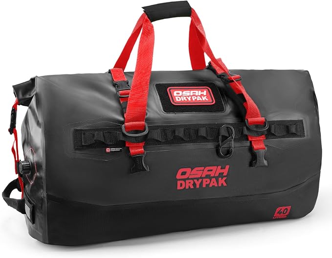 OSAH DRYPAK Waterproof Duffel Bag 25L/40L/60L – Heavy-Duty Motorcycle Tail Bag, Roll-Top Dry Bag for Travel, Camping, Boating, Kayaking, Outdoor Adventure