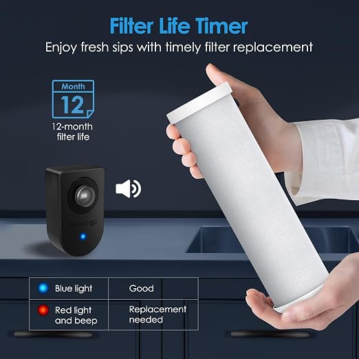 Waterdrop AS13 Under Sink Water Filter System, Reduces Lead, Chlorine, Bad Taste & Odor, PFAS, NSF/ANSI 42 Certified, No Drilling Required, 6 Stage Stainless Steel Under Sink Water Filtration System