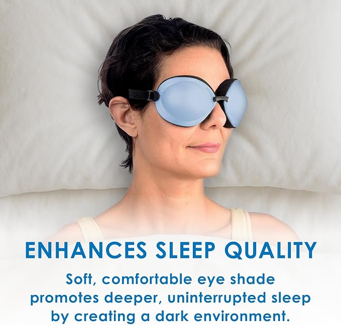 Eye Eco Tranquileyes XL Advanced Warm Compress - Dark Eye Mask for Dry, Irritated Eyes - Combines Moisture and Heat for Comfort and Eye Shade - Blue