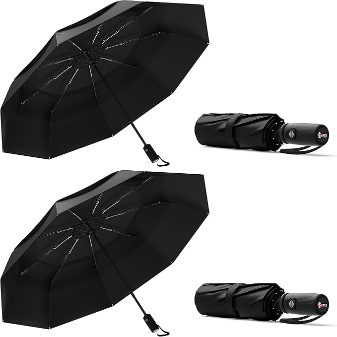 Repel Windproof Travel Umbrella - Compact & Withstands Winds up to 100MPH , Strongest Premium Auto Folding Umbrella for Rain and Sun - Durable, Light & Portable for Women & Men , Fits Backpack & Cars