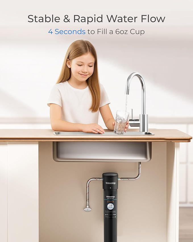 Waterdrop RF15 Water Filter Replacement for Waterdrop 15UA/15UB/15UC Under Sink Water Filter, Reduces PFOA/PFOS, PFAS, Lead, Chlorine, Bad Taste & Odor, NSF/ANSI 42 Certified, 2 Years