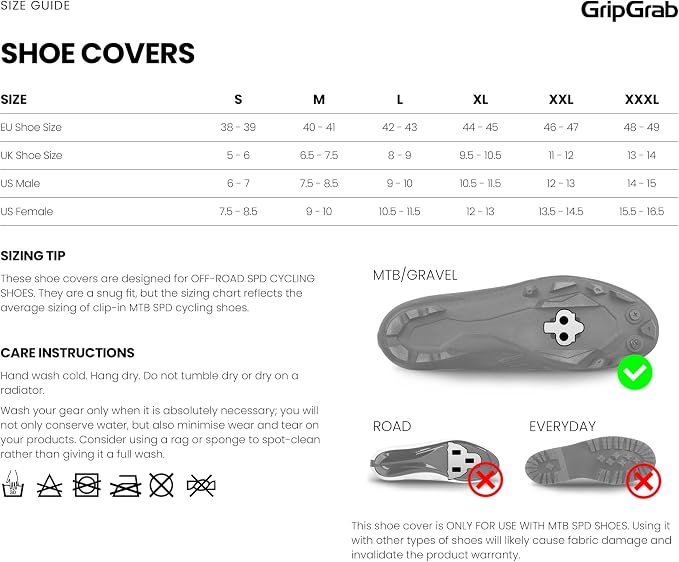 GripGrab RaceAqua X Waterproof Windproof MTB CX Gravel Overshoes Aero Cycling Mountain Bike Cyclocross Rain Shoe Covers