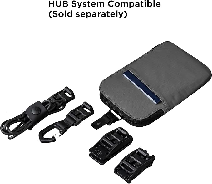 ALPAKA Zip Travel Wallet Grey Axoflux 210D - RFID Passport Holder, Self Locking Zipper Travel Wallet Tear Resistant Material, 4 Pockets and 2 Card Slots - HUB Accessories Compatible