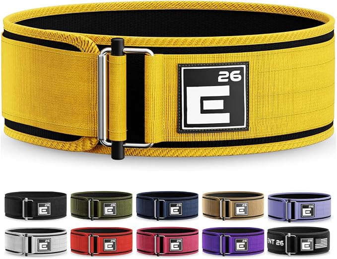 Element 26 Self-Locking Weight Lifting Belt - 4-Inch Nylon Support for Men and Women - Squat and Deadlift - Gym Training