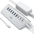 Powered USB Hub 10Gbps, intpw 9-Port USB 3.2 Hub, USB C Hub with USB A/USB C 3.2, 4 USB 3.0, 2 PD 45W Charging Ports, 65W Power Adapter and 3.3FT Cable, Aluminum USB Hub for PC,Laptop,iPhone 17/16/15
