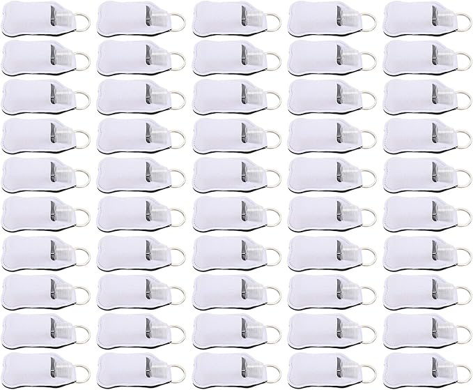 Pomya 30ml Refillable Travel Bottles | LeakProof Keychain Holders Set For Hand Sanitizer & Lotion (White)
