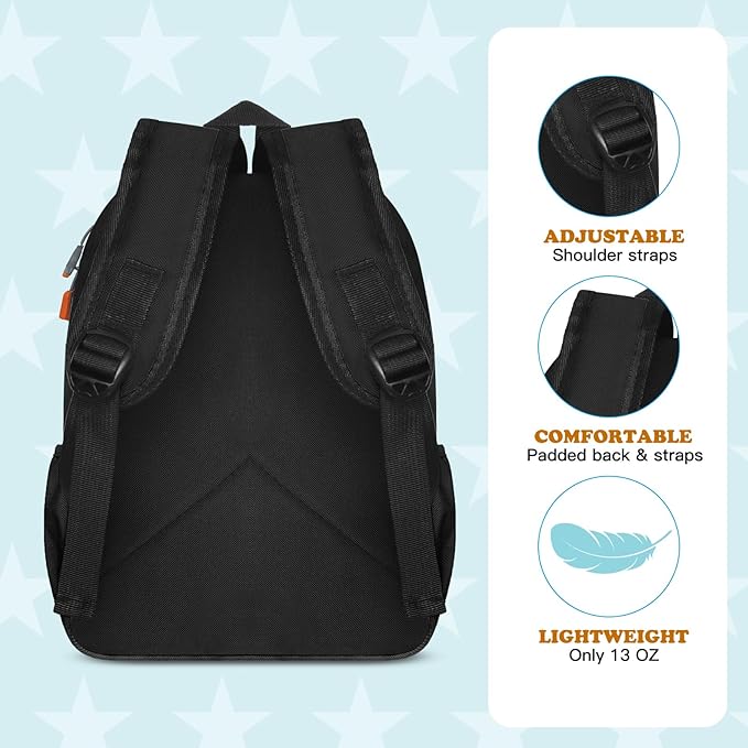 AZKAQA Little Kids Backpack for Girls Boys - Toddler Preschool Backpack School Bag Cute Kindergarten Backpack for Aged 3-6, Black
