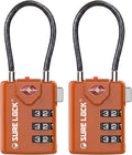 SURE LOCK TSA Approved Luggage Locks with Open Alert Indicator, 3 Digit Combination Cable Travel Lock for Suitcase, Backpack, Gym Locker, Toolbox & Travel Bag