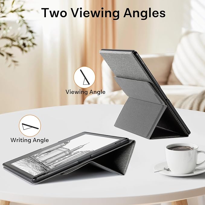 CoBak Stand Case for Kindle Scribe - Premium Folio Leather Cover with Pen Holder, Auto Sleep/Wake - Compatible with 10.2 Inch Kindle Scribe (2022/2024 Release)