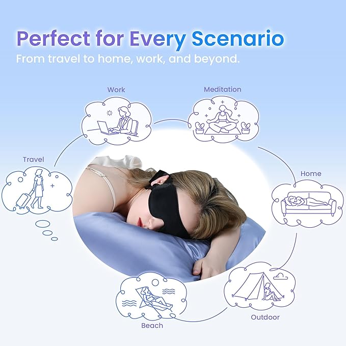 42-Pack Bulk Disposable Sleep Masks, Individually-Wrapped Eye Mask for Sleep, Blackout Night Mask Value Pack for Travel, Spa, Guests, Business Trips, Hospitals & Shift Workers