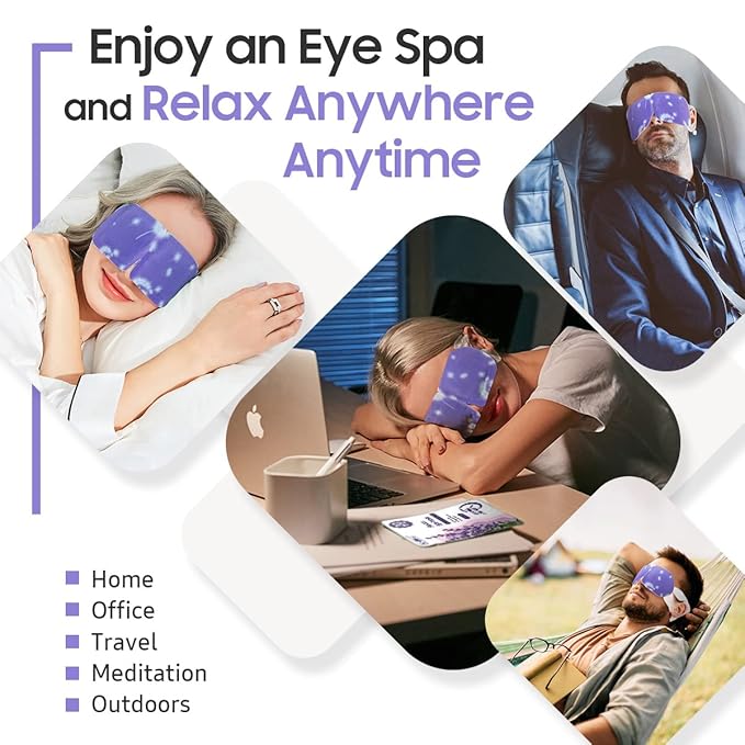 BeHoomi Steam Eye Mask, 10Packs Heated Eye Mask, Self Heating Disposable SPA Warm Compress for Eyes Sleep Mask, Travel Essentials & Relaxation Gifts for Women, Mothers Day Gifts (Lavender Scent)