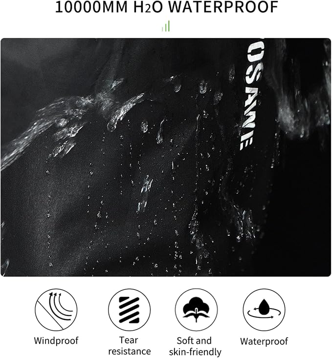 WOSAWE Rain Pants Unisex Waterproof Trousers Lightweight Breathable Motorcycle Rain Overtrousers Windproof with Shoes Cover