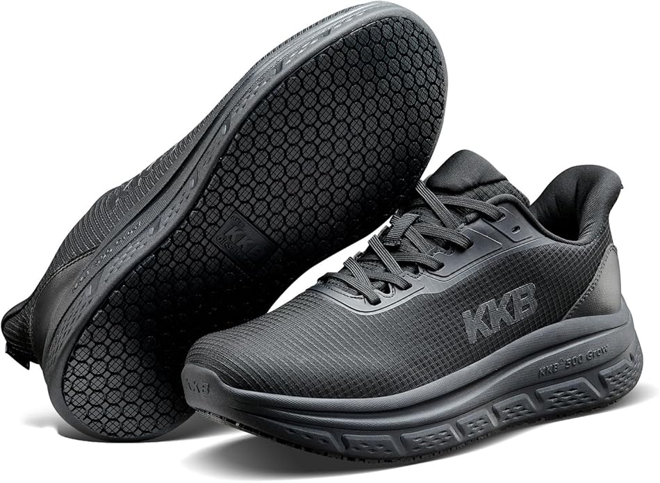 Men's Non Slip Work Shoes Waterproof Easy Slip Sneakers for Kitchen Restaurant Chefs Nurses with Arch Fit Support Orthopedic