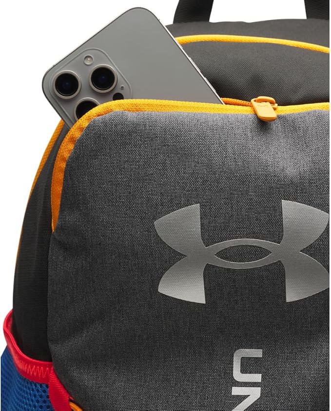 Under Armour Unisex Hustle Sport 6.0 Backpack, (003) Black/Black/Metallic Silver, One Size Fits Most