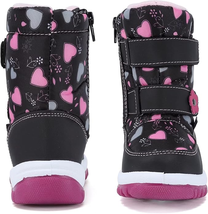 CIOR Winter Snow Boots for Boy and Girl Outdoor Waterproof with Fur Lined(Toddler/Little Kids)