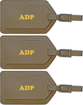 Personalized Monogrammed Leather Luggage Tags - 3 Pack