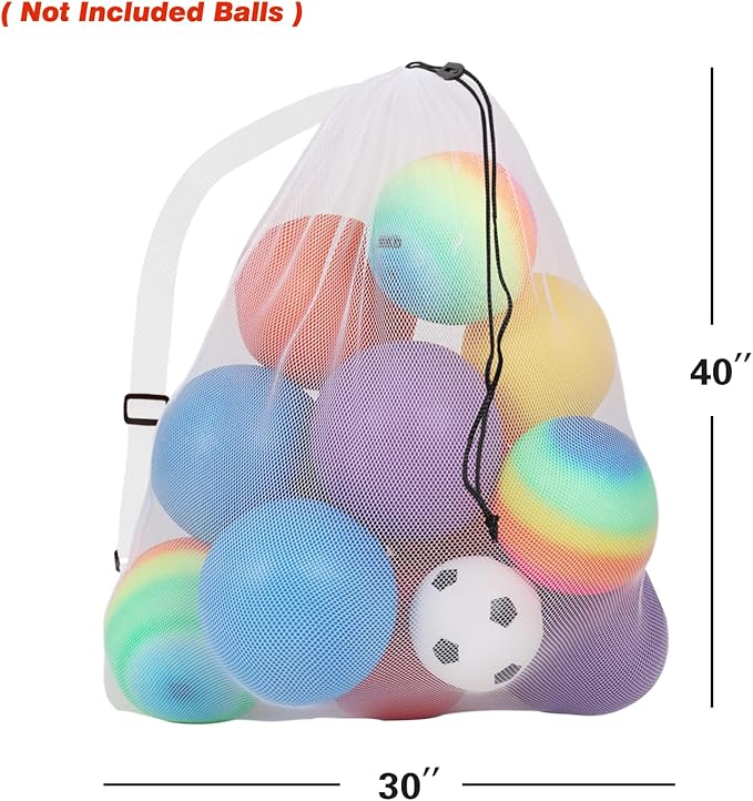 GSE Games & Sports Expert 24x36/30x40 X-Large Mesh Sports Equipment Drawstring Bag for Soccers, Basketballs, Footballs