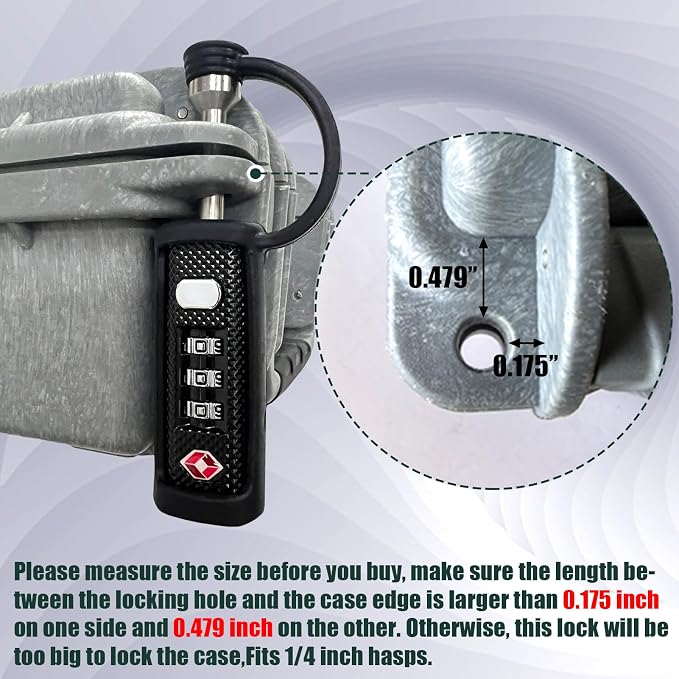 LAFENLIN TSA Approved Firearm Travel Case Locks, Gun Case Hard Pistol Cases Lock Gun Carrying Case Lock, Cut-Proof Case TSA Padlocks for Rifles/Revolver/Handgun/Camera Hard Cases