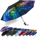 SY COMPACT Travel Umbrella - Windproof Automatic Compact Umbrella for Rain, Lightest 8-Rib, Small, Strong & Portable, Durable Grip, Fits Backpack & Car, Factory Direct (UV Available)