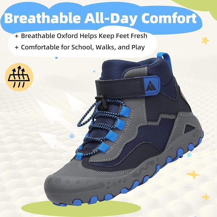 Mishansha Kids Water Resistant Hiking Boots, Boys Girls Anti Collision Anti-Skid Athletic Outdoor Adventure Trekking Shoes