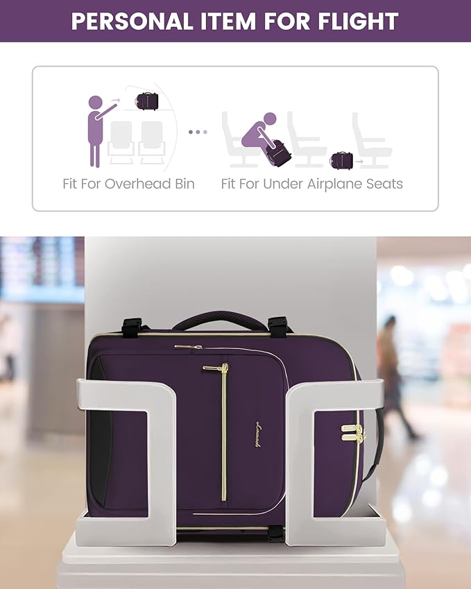 LOVEVOOK 40L Travel Backpack Flight Approved Carry on Backpack,3 Packing Cubes,Waterproof Personal Item Travel Bag,TSA Carry on Luggage Suitcase Travel Essentials,Gifts for Women & Men,fits 17" Laptop