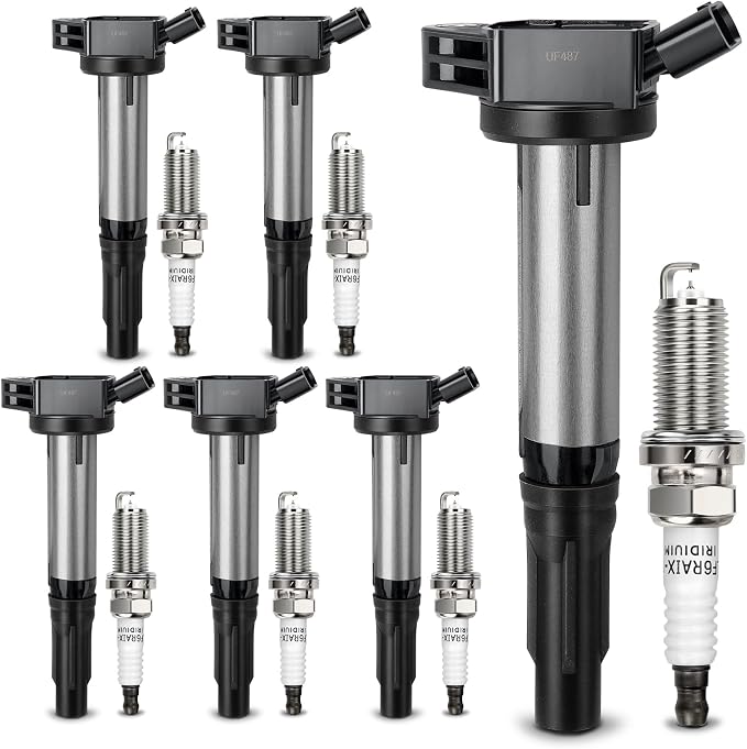 UF487 Ignition Coil & 6619 Double Iridium Spark Plug For TOYOTA Camry Avalon Highlander RAV4 Sienna Venza/Lexus IS350 ES300h NX300h ES350 RX350 RX450h/Scion tC Replaces#C1601 90919-02255 90919-A2002