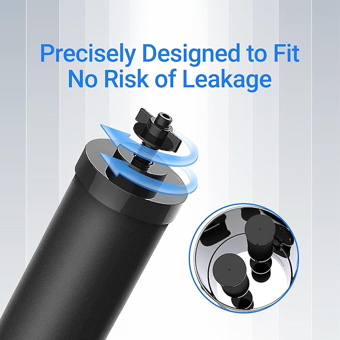 Filterlogic Gravity Water Filter, Replacement for Berkey® BB9-2® Black Carbon Filters, Purewell®, ProOne®, Waterdrop Gravity Filter System, NSF/ANSI 42&372 Certified, 2 Pack