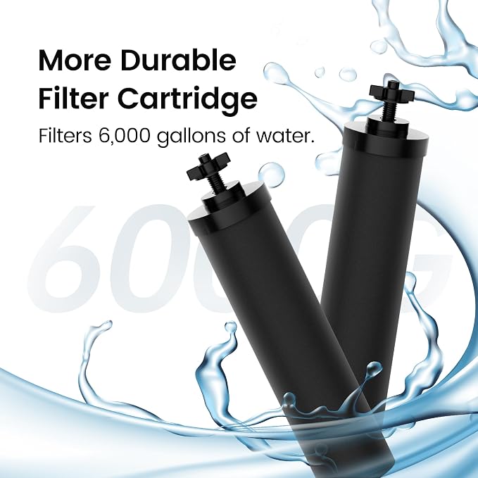 Filterlogic Gravity Water Filter, Replacement for Berkey®, Purewell®, ProOne®, Alexapure®, BB9-2® Black Filter & PF-2® Fluoride Filters, NSF/ANSI 372 Standard, Combo Pack