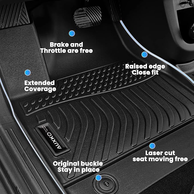 Auxko All Weather Floor Mats Fit for Honda Civic Sedan Hybrid & Civic Hatchback Hybrid 2026 2025 TPE Liners Accessories All Season Guard Odorless Anti-Slip Floor Mats Black