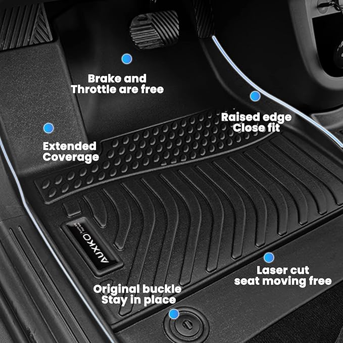 Auxko All Weather Floor Mats Fit for Ford Maverick Hybrid 2022-2025 2026 TPE Rubber Liners Maverick Hybrid Accessories Set All Season Guard Odorless Anti-Slip Floor Mats