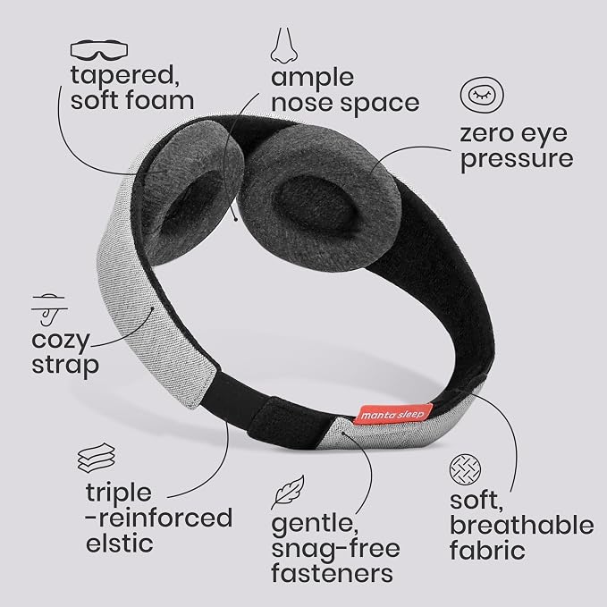Manta Sleep Pro Sleeper Bundle - Manta Sleep Mask + Manta Pro Sleep Mask - 100% Total Blackout, Fully Adjustable, Zero Eye Pressure Eye Mask for Sleeping, Travels and Nap