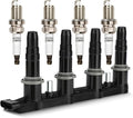 UF620 Ignition Coil & 4504 Double Iridium Spark Plug for 11-15 Chevy Cruze, 12-18 Chevy Sonic,09-11 Aveo Aveo5 /09-10 Pontiac G3 1.6L 1.8L L4 Replaces# 90919-02247 C1646 5C1703 D517C