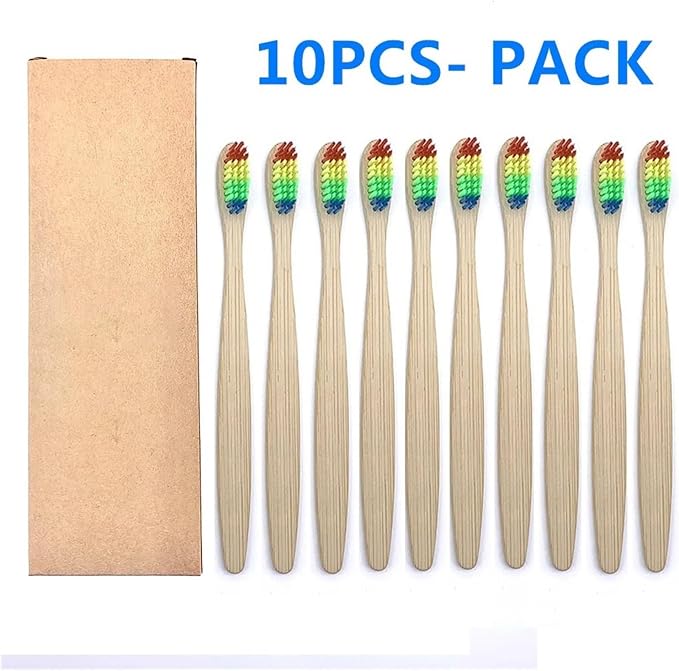 Manual Toothbrush 10PCS Colorful Toothbrush Set Soft Bristle Teeth Whitening Toothbrushes Soft Care Toothbrush(10PCS Rainbow Color)