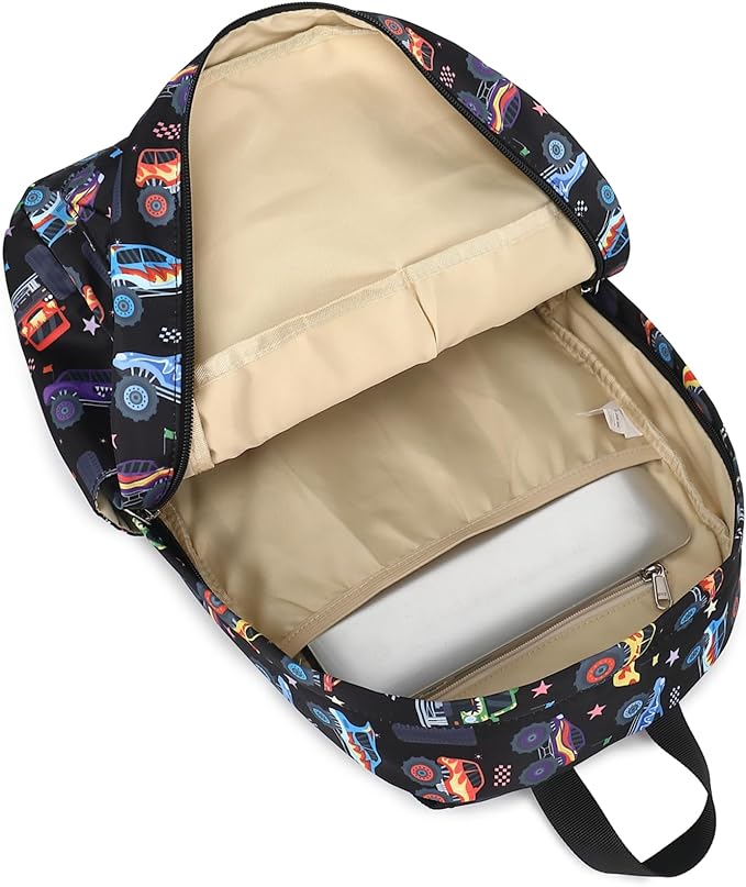 CAMTOP Kids Backpack for Boys, Preschool Toddler Backpack Kindergarten School Bookbag for Age 3-8(Monster Truck)