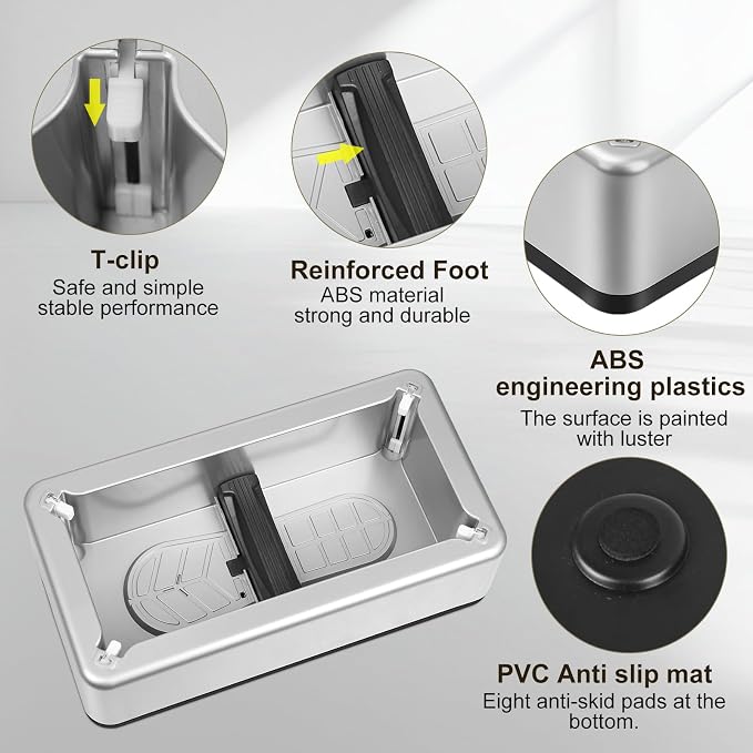Automatic Shoe Cover Machine with 200 Disposable Shoe Covers Automatic Shoe Cover Machine for Home Use Disposable Non-slip Waterproof Shoe Covers for Indoors, Offices, Factories (Silver)