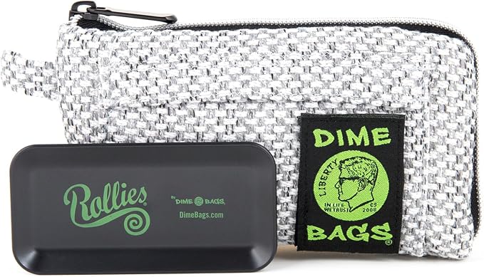 Dime Bags All-in-One Padded Pouch with Accessory Tray & Smell/Spill Proof Pocket, Protective Case for Glass Storage & Travel