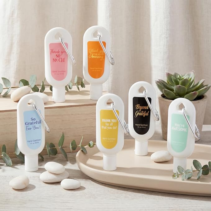 24 Pack Appreciation Hand Sanitizers Keychains Gift Thank You Mini Travel Size Hand Sanitizer Gel Bulk with Clips Appreciation Gift for Nurse Cna Week Coworker Teacher Student Back to School