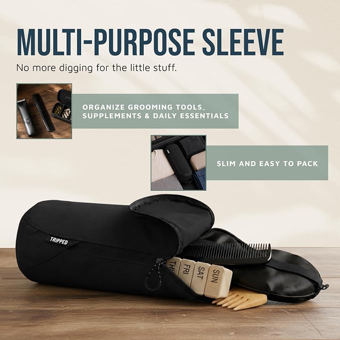 Toiletry Bag Kit 3 Piece Set: Hanging Travel Toiletry Bag + 311 TSA Cosmetic Liquid Bag + Accessory Organizer Pouch