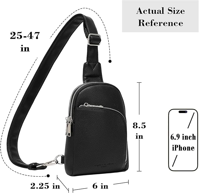INICAT RFID Blocking Sling Bag, Anti Theft Crossbody Bag for Women Compact Travel Purses Vegan Leather