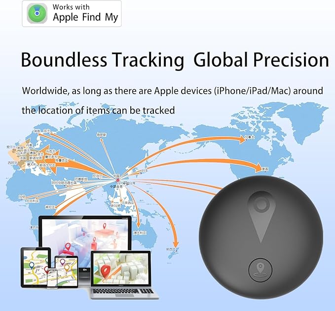 Undetectable GPS Tracker for Vehicles - Real-Time Tracking, No Monthly Fee/No SIM Card, Works with iOS Find My | Mini Hidden Magnetic GPS Locator, Ultra-Slim, IP68 Waterproof, Reliable Performance