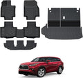 Floor Mats for Toyota Highlander 2020-2026, All Weather Floor Mats Trunk Cargo Liner with Backrest Protectors Accessories, Full Coverage Set (Fit 7 Seats)
