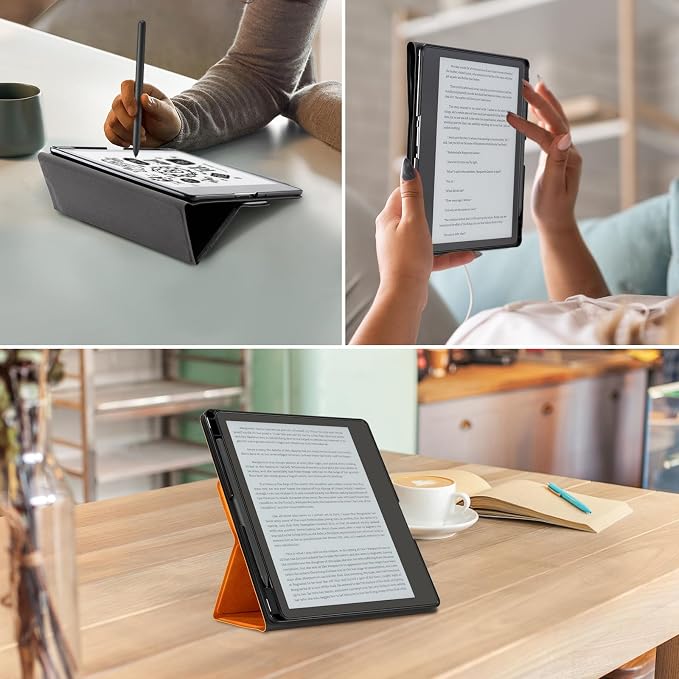 CoBak Stand Case for Kindle Scribe - Premium Folio Leather Cover with Pen Holder, Auto Sleep/Wake, and Stand Feature - Compatible with 10.2 Inch Kindle Scribe (2022/2024 Release)